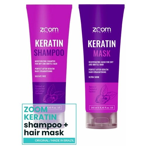 ZOOM Keratin Безсульфатный шампунь для волос + маска