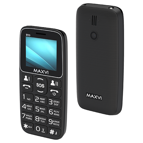 Телефон MAXVI B110, 2 SIM, черный