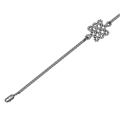 фото Эстет браслет с фианитами из чернёного серебра 01б152112ч, 17 см, 2.54 г