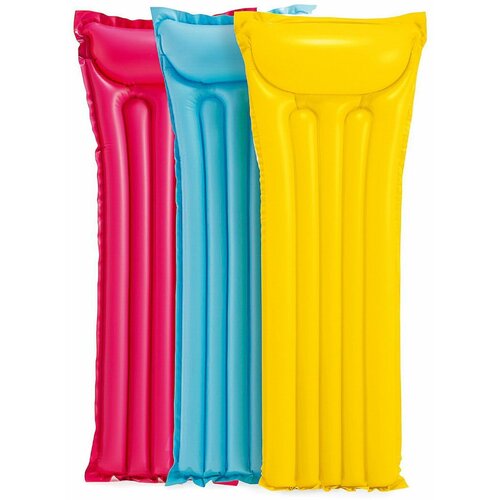 фото Матрас надувной intex "economats" (матовый), 3 цвета в ассортименте, 183x69 см