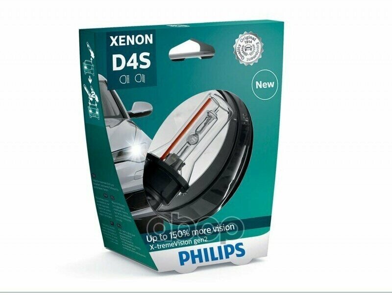 Лампа Автомобильная D4s 42V-35W (P32d-5) X-Tremevision Gen 2 (Philips) Philips арт. 42402XV2S1