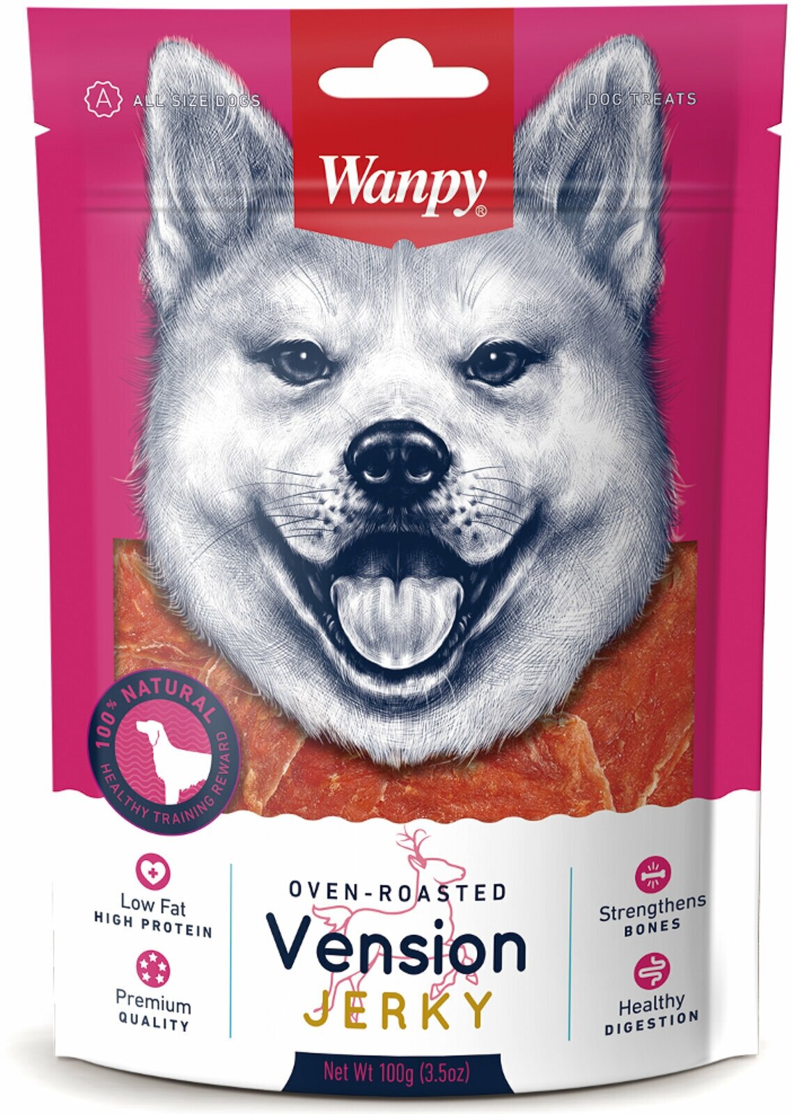 Лакомство Wanpy филе из оленины для собак всех пород 100 г