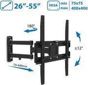 Кронштейн для телевизора на стену / крепление наклонно-поворотное Tuarex ALTA-405 / до 55 дюймов / vesa 400x400