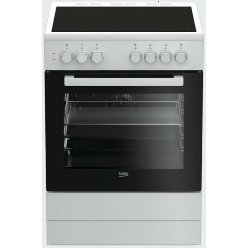 Плита стеклокерамическая BEKO FSE67100GWS белый (конвекция, таймер)