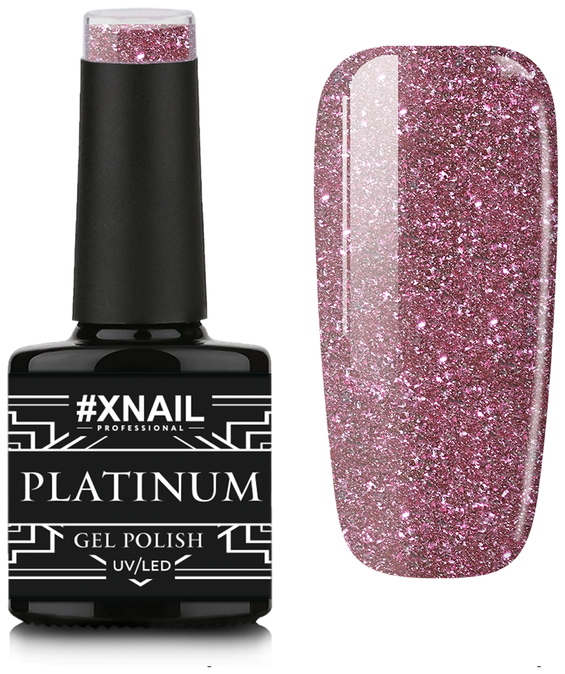 Гель лак XNAIL PROFESSIONAL Platinum жидкая фольга, для дизайна ногтей, 10 мл, № 24