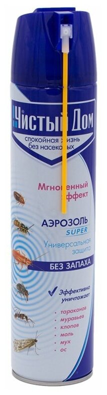 Аэрозоль от насекомых Дихлофос Ot/чистый ДОМ Супер 600мл - фотография № 2