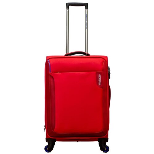 Чемодан American Tourister, тканевый, M красный