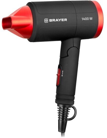 ФЕН для волос 1400ВТ 2 СК конц СКЛ ручка покрытие SOFT-TOUCH съемн фильтр BRAYER - фотография № 7