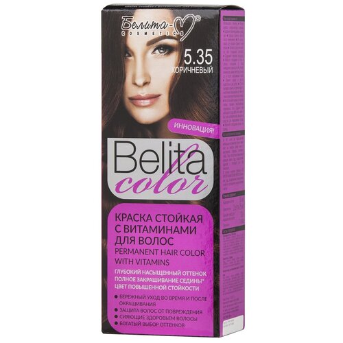 Белита-М Belita Color Стойкая краска для волос, 5.35 коричневый