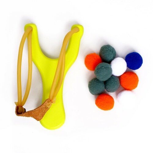 рогатка abtoys красно желтая с 4 шариками Рогатка + мягкие шарики