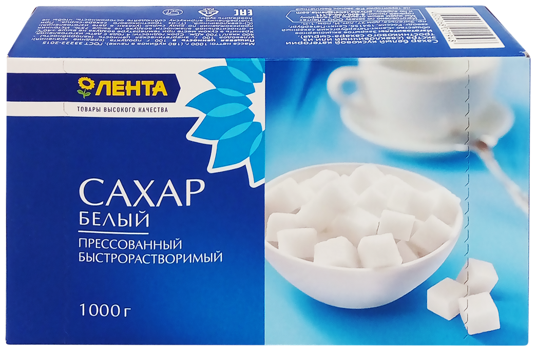Сахар-рафинад лента белый кусковой категория Экстра ГОСТ, 1кг