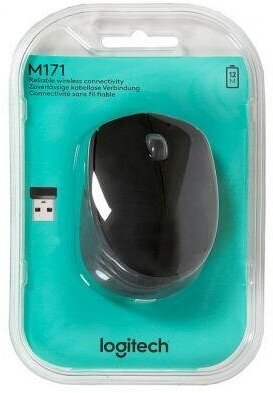 Мышь беспроводная Logitech M171, 1000dpi, Wireless/USB, Черный/Синий 910-004644 - фото №11