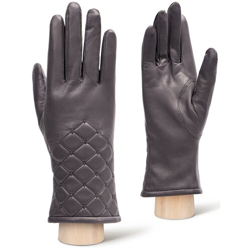 фото Перчатки eleganzza зимние, натуральная кожа, подкладка, размер 6.5, серый