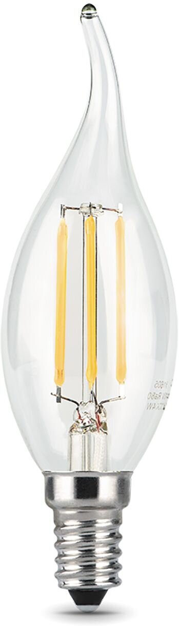 Лампа светодиодная Gauss Filament 9Вт цок. E14 свеча на ветру 220B 4100K св. свеч. бел. ней. CF35 упак.1