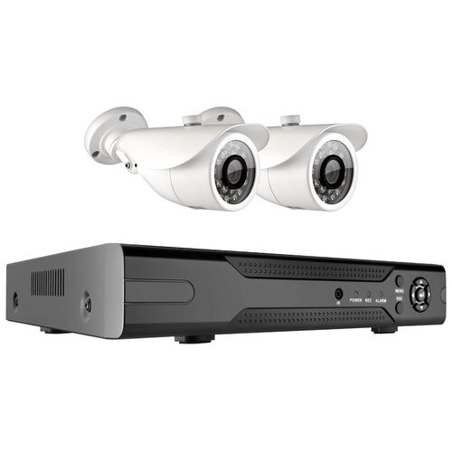 готовый комплект видеонаблюдения ginzzu hk 429n 4ch 5mp hdmi 2купол кам 5 0mp ir20м Комплект видеонаблюдения Ginzzu HK-422D 2 камеры