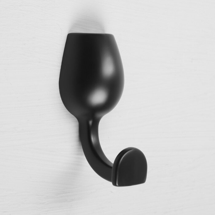 Крючок мебельный KMC001BL CAPPIO, однорожковый, цвет черный 9352482 - фотография № 5