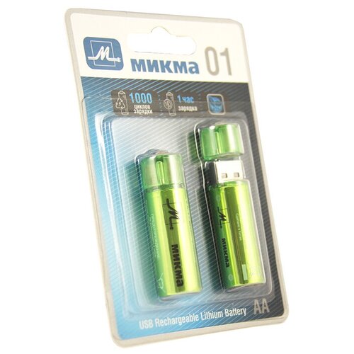 Аккумулятор AA - Микма 01 1000mAh USB Rechargeable Lithium Battery (2 штуки) C182-26314