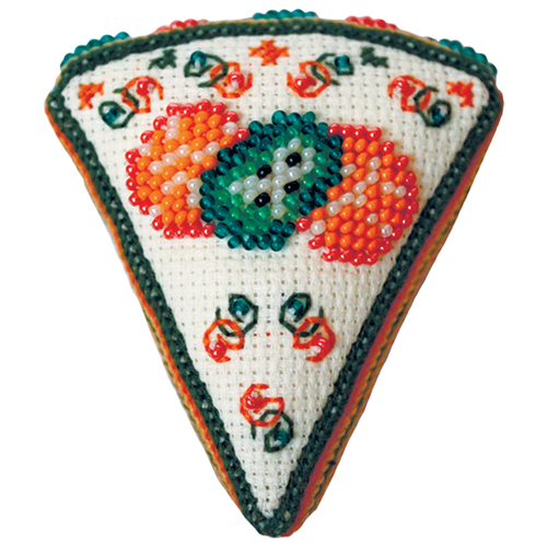 фото Zengana набор для вышивания бисером и нитками тортик киви 7 х 8 х 2 см (м-113)