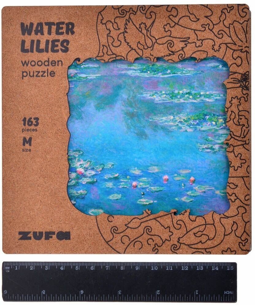 Деревянный пазл с двухслойной крышкой: Водяные лилии (Размер М) Zufa - фото №11