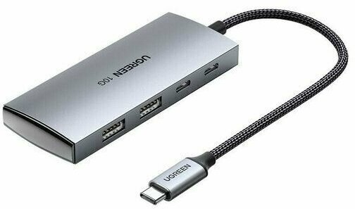 Адаптер UGREEN CM480 (30758) USB-C to 2 х USB 3,1 + 2 х USB-C Adapter 10G. Цвет: серый