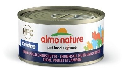 ALMO NATURE HFC Tuna, Chicken and Ham Cuisine Консервы для кошек Туннец, Курица и Ветчина 70 г