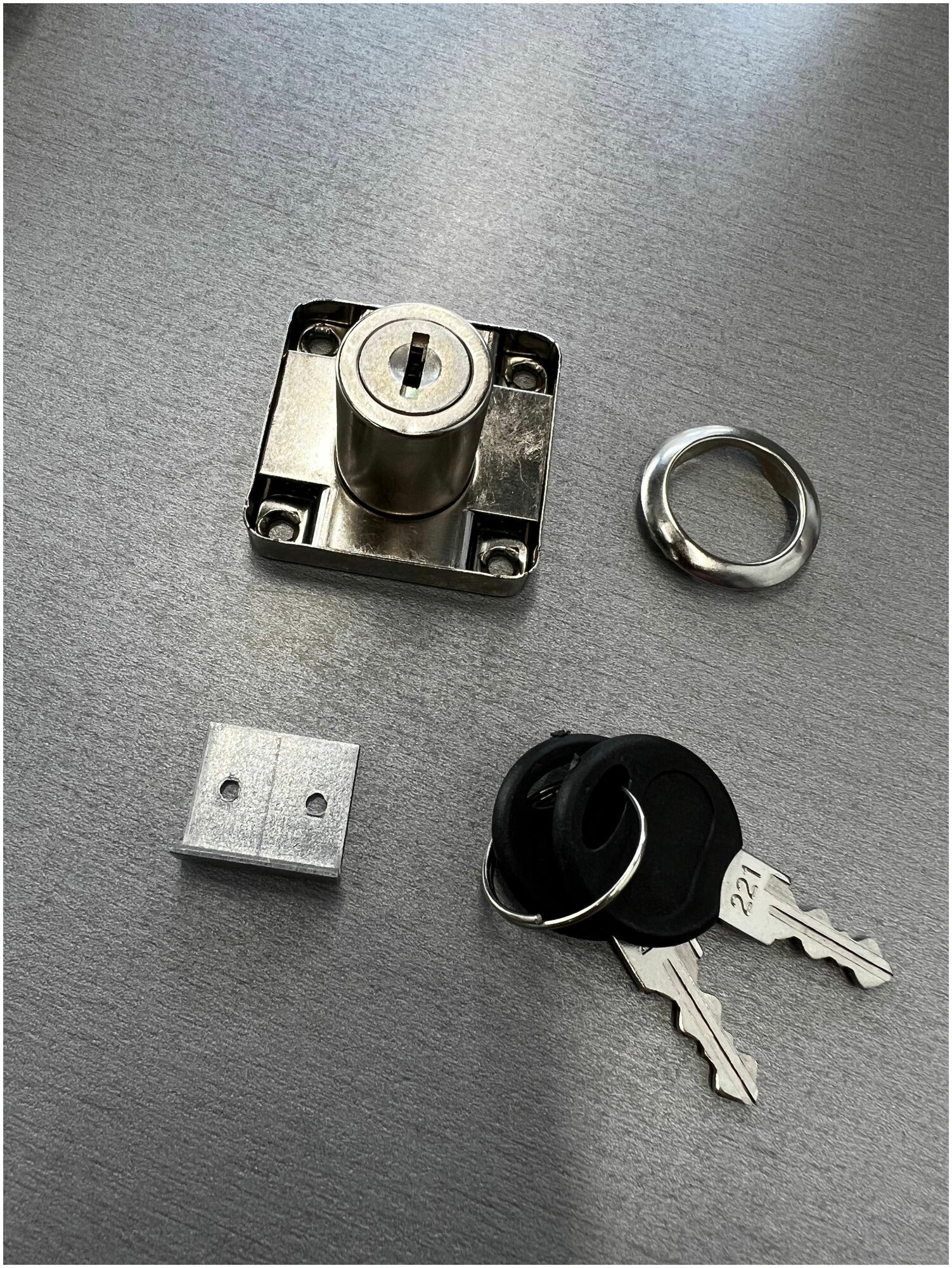 Замок lock 138 CR прямоугольный хром d19x22 - фотография № 1