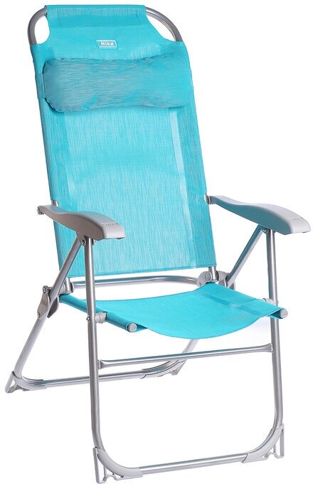 Кресло-шезлонг складное К2, 75 x 59 x 109 см, цвет бирюзовый - фотография № 3
