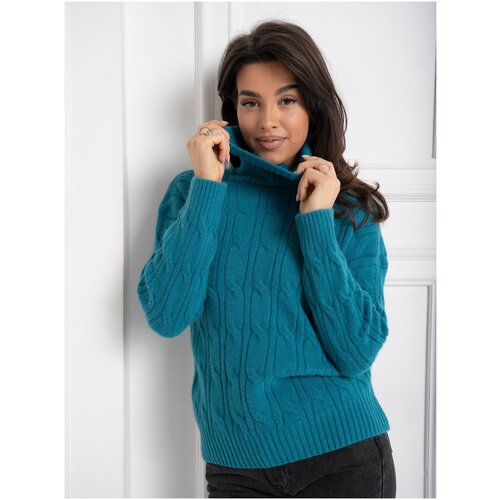 свитер женский, цвет красный, размер 38-48, Оверсайз, полиэстер