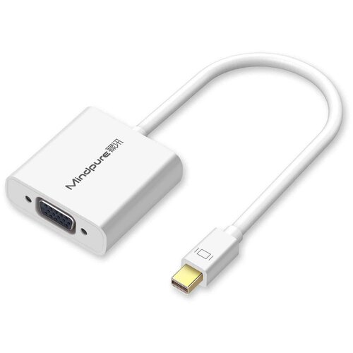 Переходник адаптер Mini DP / Mini DisplayPort (M) - VGA (F) 1080P Mindpure AD006 переходник адаптер mini dp mini displayport m hdmi f 4kx2k 30hz mindpure ad007 черный