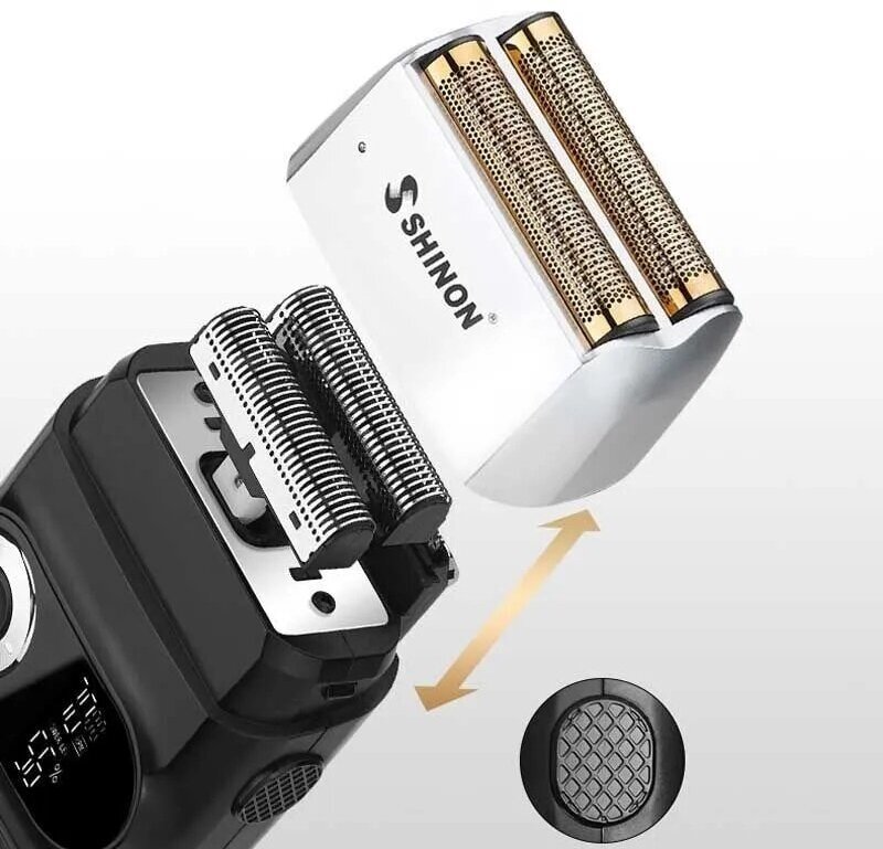 Мужской шейвер-триммер 2 в 1/электробритва/триммер для окантовки/автономная работа до 120 мин/индикатор зарядки/SHINON - фотография № 4