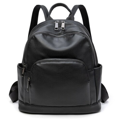 фото Рюкзак женский городской кожаный из экокожи modaton 30х12х33 (01232710), черный