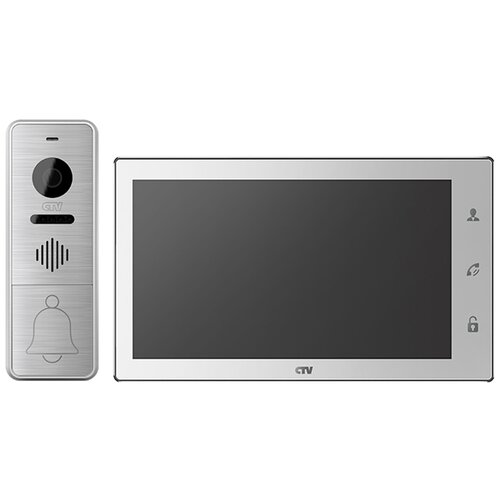 фото Комплектная дверная станция (домофон) ctv ctv-dp4706ahd серебро (дверная станция) белый (домофон)