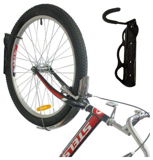 Кронштейн для хранения велосипеда дома в гараже на балконе для подвешивания за колесо крюк за колесо нагрузка 27 кг Vinca Sport (HUK05) черный