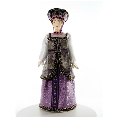 Кукла коллекционная Потешного промысла в традиционном девичьем костюме.