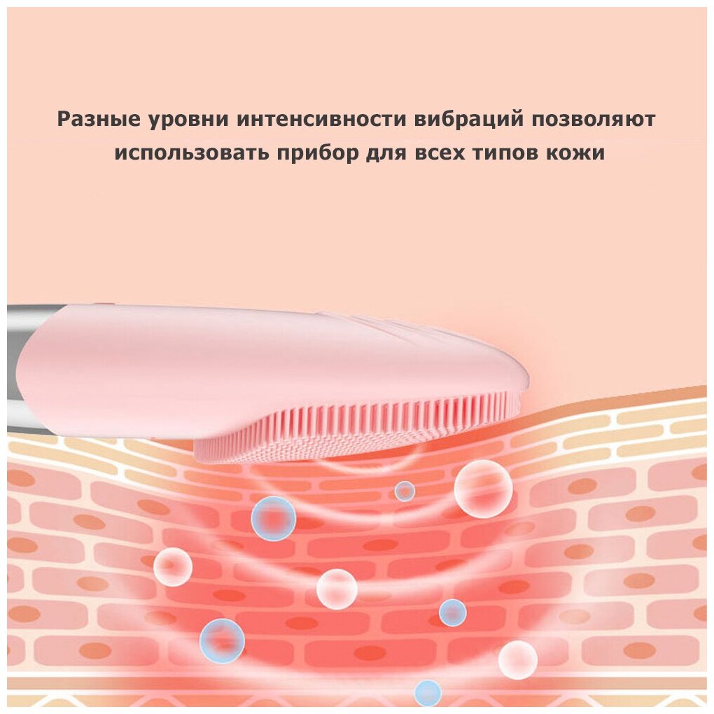 Смарт-щетка для чистки кожи лица MPF-12 электрическая, вибрационная, беспроводная - фотография № 9