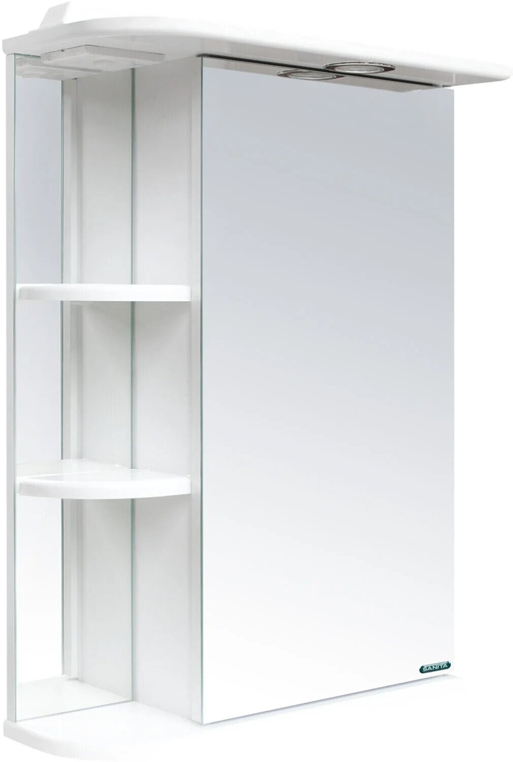 фото Шкаф с зеркалом для ванной Sanita Вега-02, 70 x 50,3 x 23,5 см