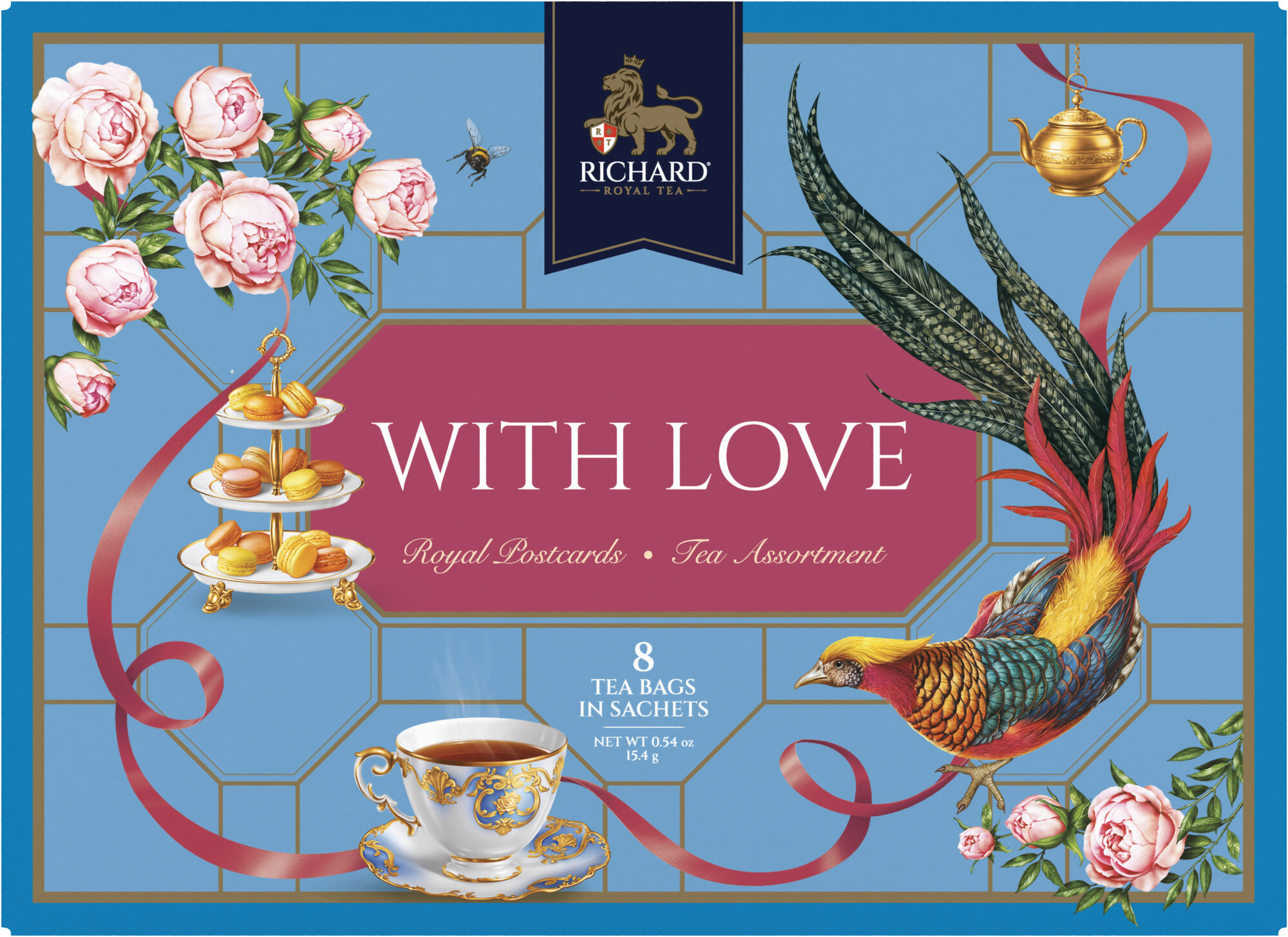 Набор чая Richard "ROYAL POSTCARDS TEA ASSORTMENT", ассорти, 3 уп., 24 шт