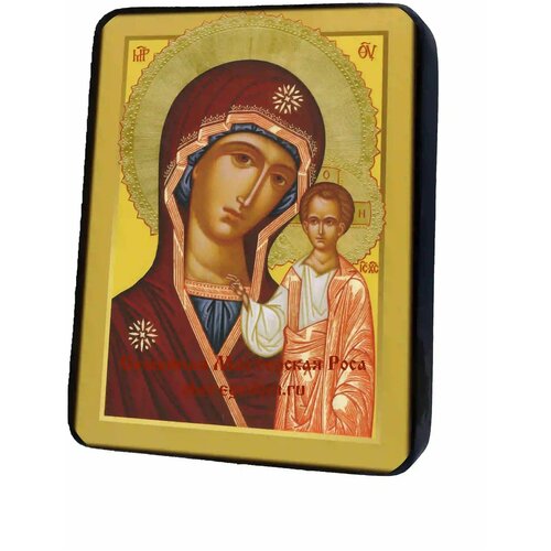 Освященная икона на дереве ручной работы - Казанская Божья Матерь, арт И991
