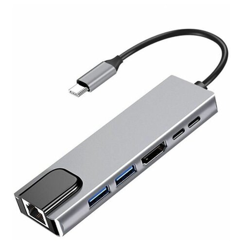 USB-концентратор с Type-C HDMI RJ-45 2xUSB 30 2xType-C 1550₽