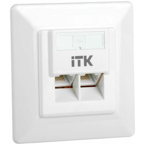 Розетка компьютерная 2-м СП RJ45 кат.5E UTP ITK CS2-1C5EU-2-1