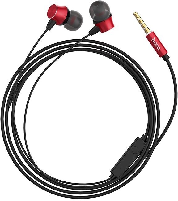 Наушники M51 Proper sound Universal Earphone, HOCO, вакуумные с микрофоном, красные
