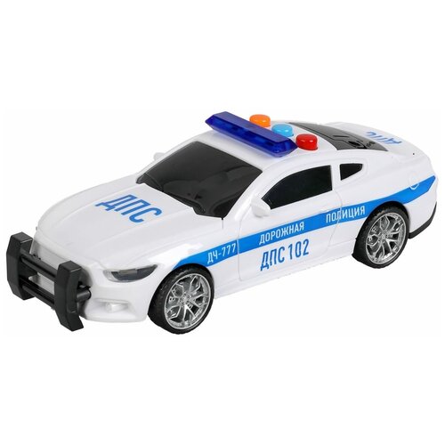 машина технопарк пластик свет звук спорткар полиция 16 5 см инерционная Машина пластик свет-звук спорткар полиция 16,5 см, инерционная