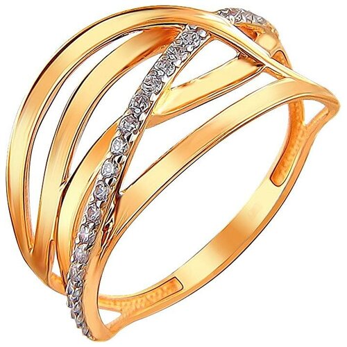 фото Эстет кольцо с 23 фианитами из красного золота 01к1110961, размер 17.5