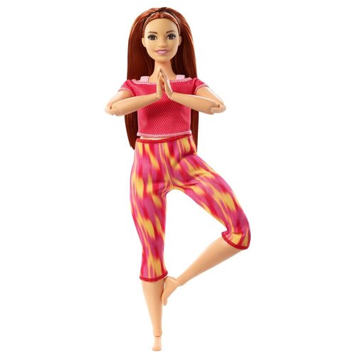 фото Кукла barbie безграничные движения, 30 см рыжеволосая в розовом топе