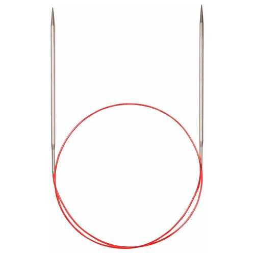 Купить Спицы ADDI круговые с удлиненным кончиком 775-7, диаметр 5.5 мм, длина 120 см, серебристый/красный