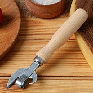 Фото Нож консервный с деревянной ручкой