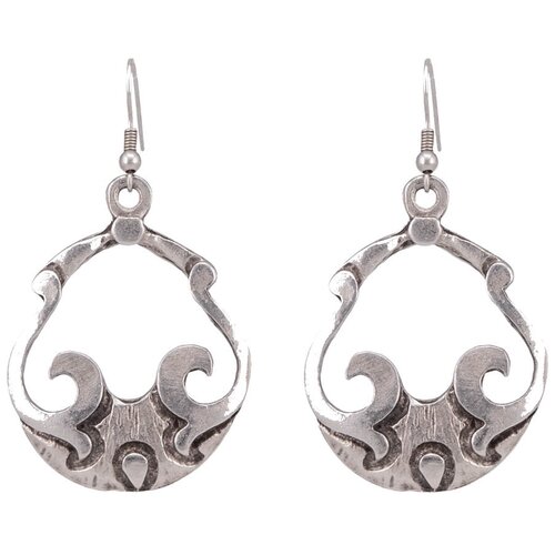 фото Серьги бижутерные ковка (замок-крючок, бижутерный сплав, серебристый) 1-56085 otokodesign