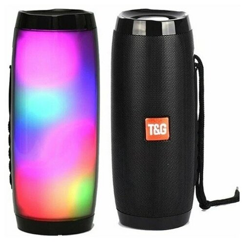 Портативная колонка блютуз светящаяся Беспроводная колонка TG со световыми эффектами Micro SD USB AUX Iphone iPod Android черная 130000₽