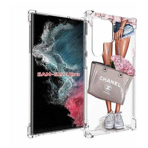 Чехол MyPads Девушка-с-сумкой женский для Samsung Galaxy S23 Ultra задняя-панель-накладка-бампер