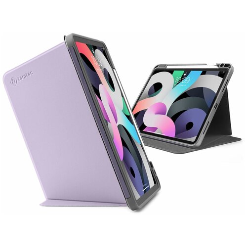 Tomtoc для iPad Air 10.9 (2020/22 4/5 Gen) чехол Tri-use Folio B02 PU/TPU Purple